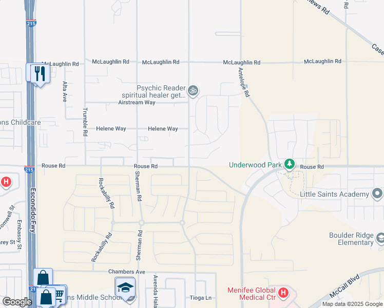 map of restaurants, bars, coffee shops, grocery stores, and more near 27750 Via Santa Catarina in Menifee