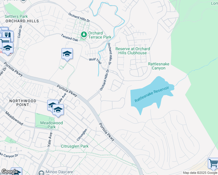 map of restaurants, bars, coffee shops, grocery stores, and more near 262 Oceano in Irvine