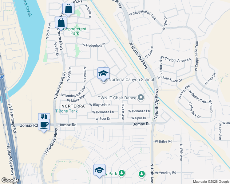 map of restaurants, bars, coffee shops, grocery stores, and more near in Phoenix