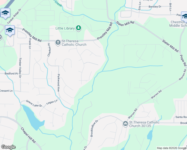 map of restaurants, bars, coffee shops, grocery stores, and more near 9276 Brook Court in Douglasville