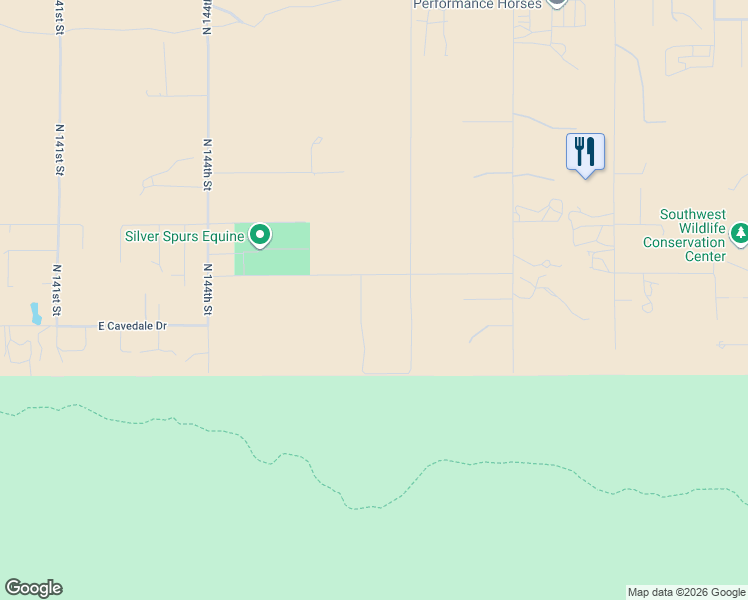 map of restaurants, bars, coffee shops, grocery stores, and more near 14075 East Redbird Road in Scottsdale