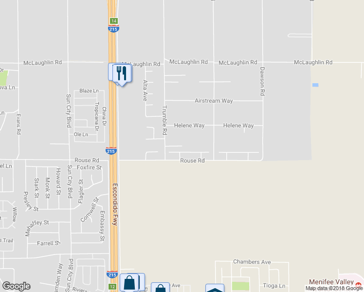 map of restaurants, bars, coffee shops, grocery stores, and more near 39520 Almaden Lane in Menifee