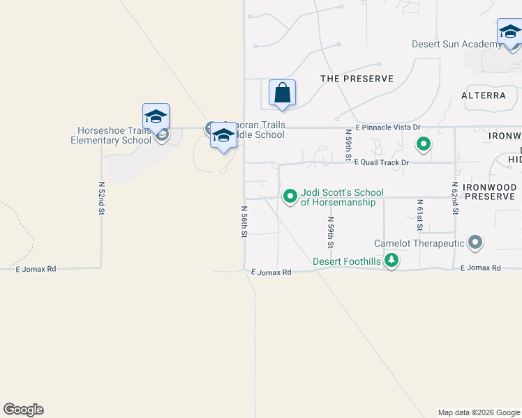 map of restaurants, bars, coffee shops, grocery stores, and more near 26841 North 56th Street in Scottsdale