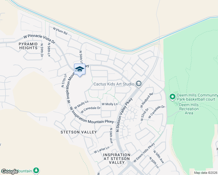 map of restaurants, bars, coffee shops, grocery stores, and more near 26928 North 55th Drive in Phoenix