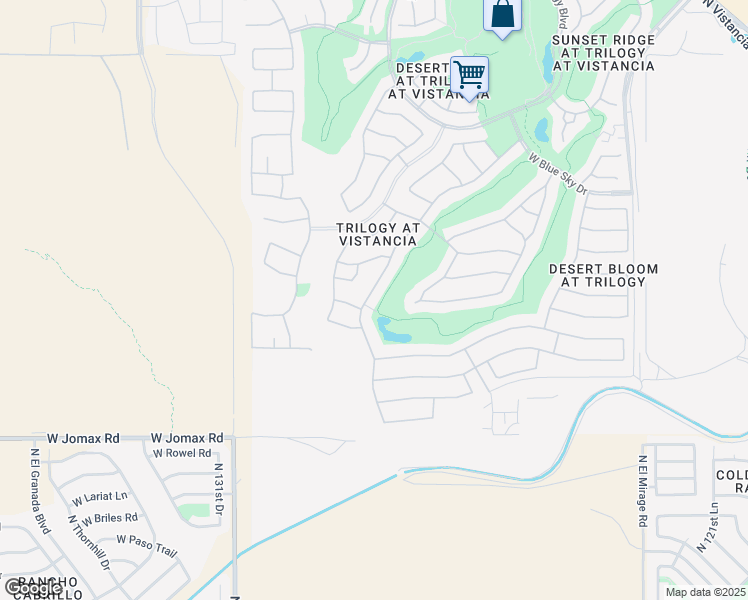 map of restaurants, bars, coffee shops, grocery stores, and more near 27225 North Makena Place in Peoria