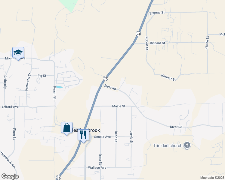 map of restaurants, bars, coffee shops, grocery stores, and more near in Riverside County