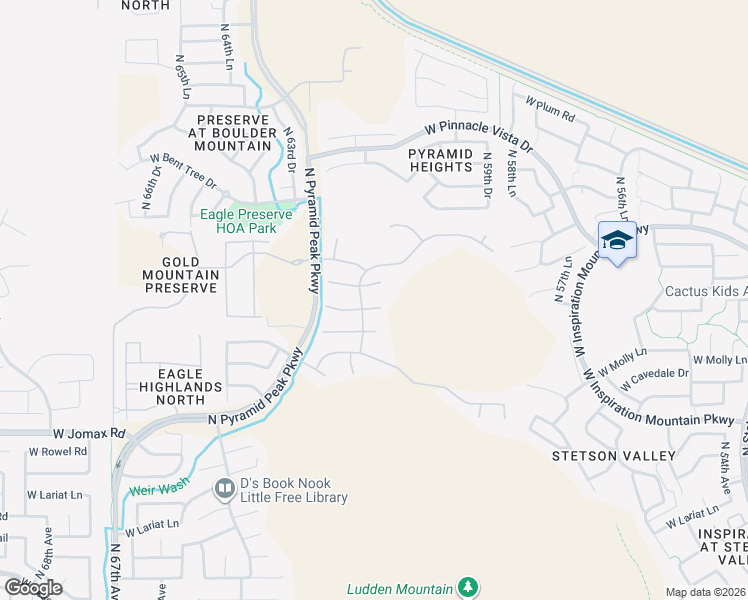 map of restaurants, bars, coffee shops, grocery stores, and more near 27035 North 60th Drive in Phoenix