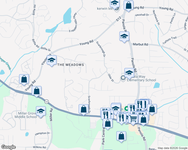 map of restaurants, bars, coffee shops, grocery stores, and more near 2021 Northerly Way in Stone Mountain