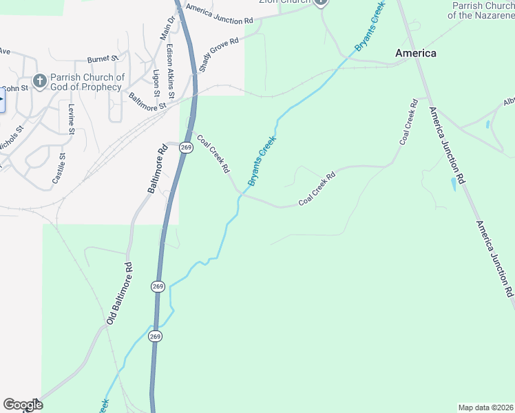 map of restaurants, bars, coffee shops, grocery stores, and more near 177-1161 Coal Creek Road in Parrish