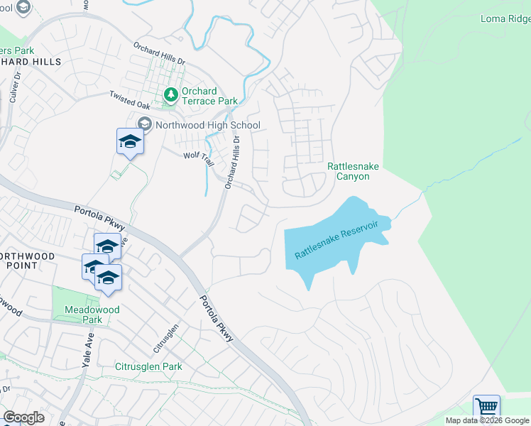 map of restaurants, bars, coffee shops, grocery stores, and more near 258 Oceano in Irvine