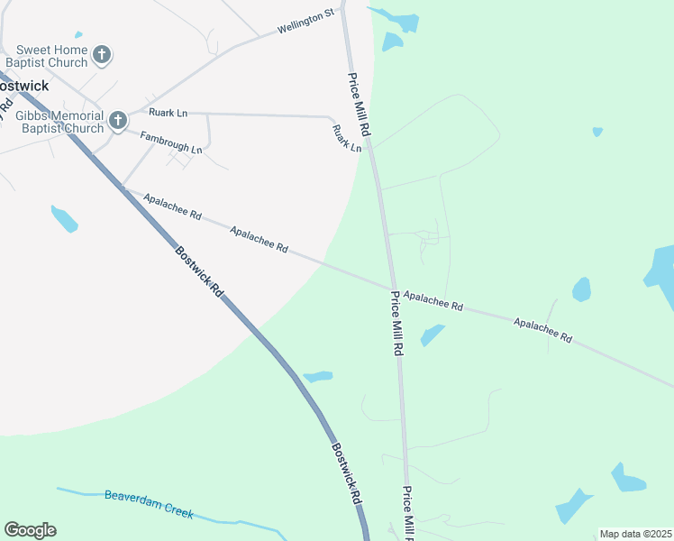 map of restaurants, bars, coffee shops, grocery stores, and more near 3140 Apalachee Road in Bishop