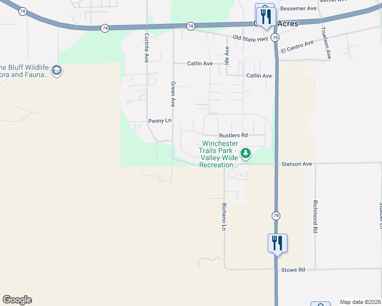 map of restaurants, bars, coffee shops, grocery stores, and more near 33060 Cattle Drive in Winchester