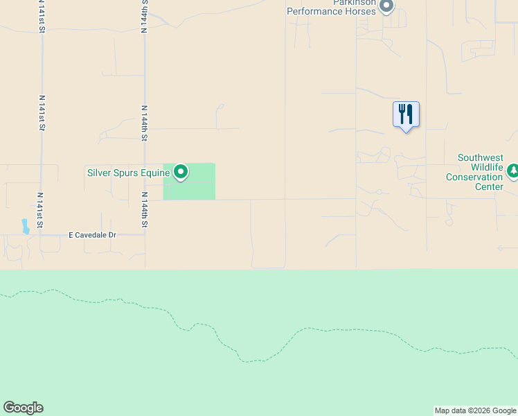 map of restaurants, bars, coffee shops, grocery stores, and more near 14075 East Redbird Road in Scottsdale