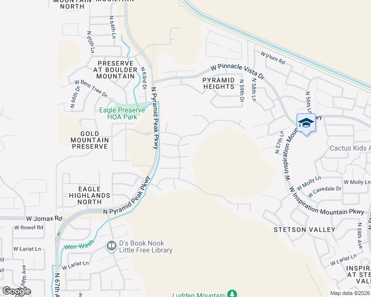 map of restaurants, bars, coffee shops, grocery stores, and more near 27035 North 60th Drive in Phoenix