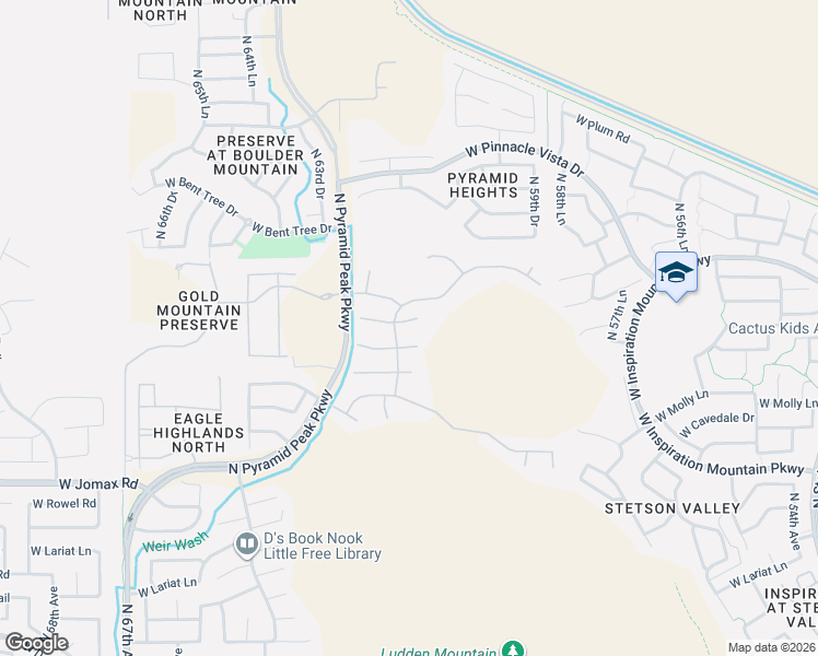 map of restaurants, bars, coffee shops, grocery stores, and more near 27035 North 60th Drive in Phoenix