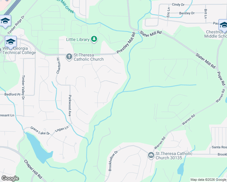 map of restaurants, bars, coffee shops, grocery stores, and more near 9240 Brook Court in Douglasville