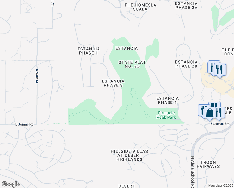 map of restaurants, bars, coffee shops, grocery stores, and more near 26977 North 98th Way in Scottsdale