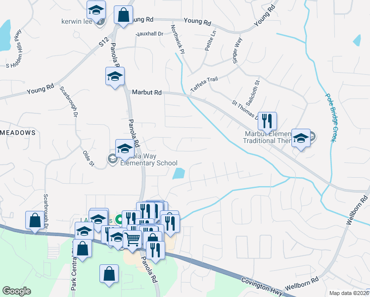 map of restaurants, bars, coffee shops, grocery stores, and more near 5514 Panola Place in Lithonia