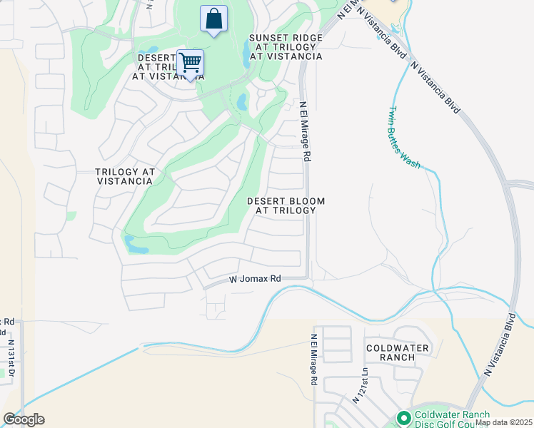 map of restaurants, bars, coffee shops, grocery stores, and more near 12460 West Rosewood Lane in Peoria