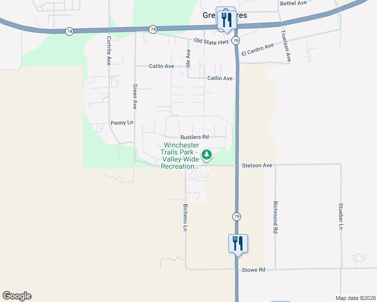 map of restaurants, bars, coffee shops, grocery stores, and more near 33297 Big Range Drive in Winchester