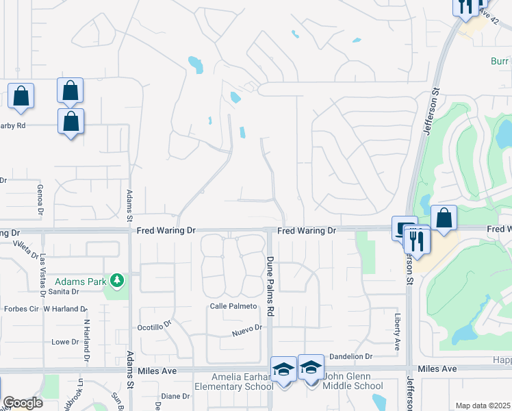 map of restaurants, bars, coffee shops, grocery stores, and more near 79411 4 Paths Lane in Bermuda Dunes
