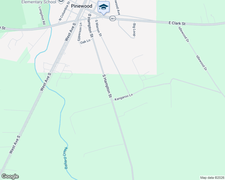 map of restaurants, bars, coffee shops, grocery stores, and more near 535 South Hampton Street in Pinewood