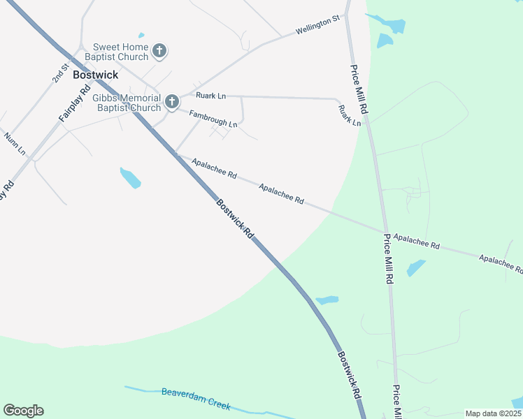 map of restaurants, bars, coffee shops, grocery stores, and more near 3140-3222 Apalachee Road in Bishop