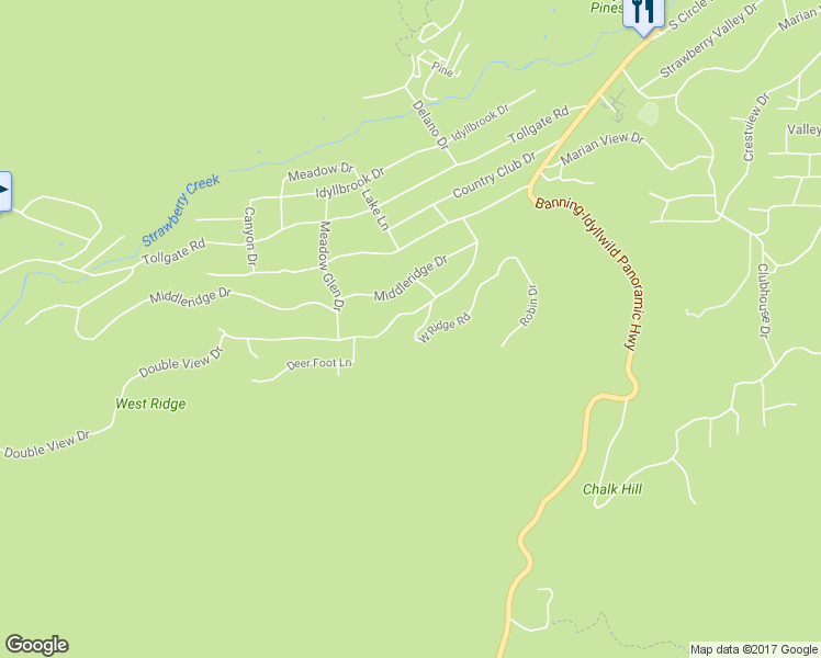 map of restaurants, bars, coffee shops, grocery stores, and more near 53440 West Ridge Road in Idyllwild-Pine Cove