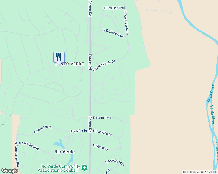 map of restaurants, bars, coffee shops, grocery stores, and more near 19006 East Lazo Court in Rio Verde