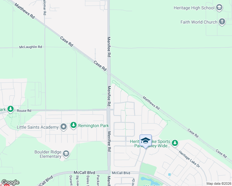 map of restaurants, bars, coffee shops, grocery stores, and more near 26872 North Bay Lane in Menifee