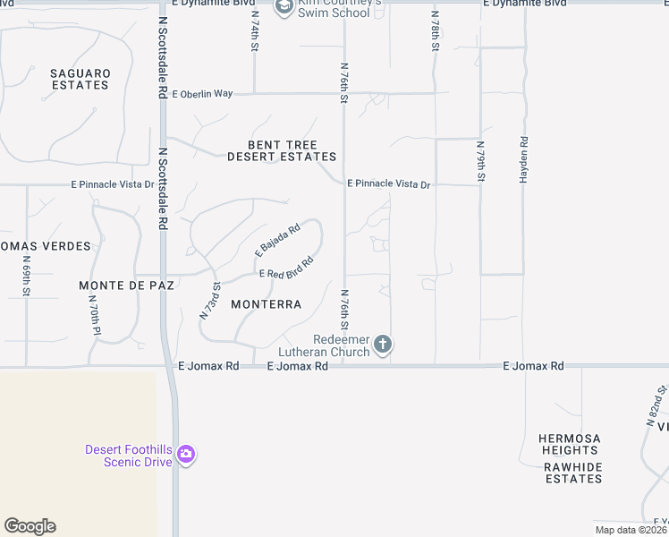 map of restaurants, bars, coffee shops, grocery stores, and more near 7574 East Monterra Way in Scottsdale