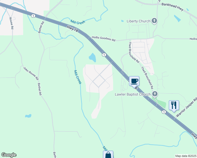 map of restaurants, bars, coffee shops, grocery stores, and more near 7923 Cresview Drive in Dora