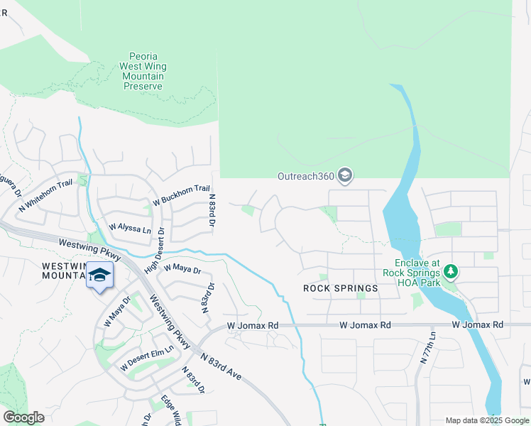 map of restaurants, bars, coffee shops, grocery stores, and more near 27249 North 81st Lane in Peoria