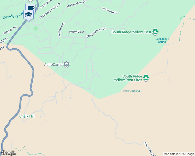 map of restaurants, bars, coffee shops, grocery stores, and more near 54595 Granite Springs Road in Idyllwild-Pine Cove