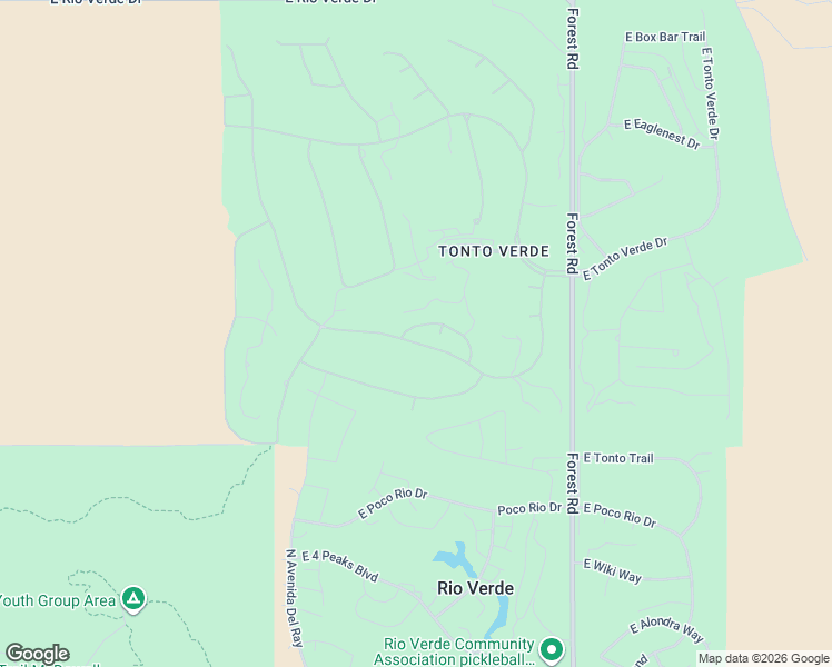 map of restaurants, bars, coffee shops, grocery stores, and more near 18605 Amarado Circle in Rio Verde