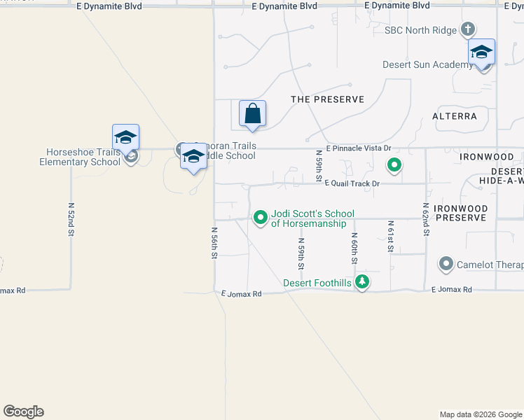 map of restaurants, bars, coffee shops, grocery stores, and more near 5760 East Red Bird Road in Scottsdale