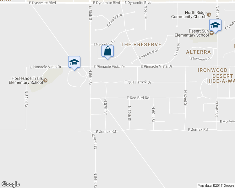 map of restaurants, bars, coffee shops, grocery stores, and more near 5760 East Red Bird Road in Scottsdale