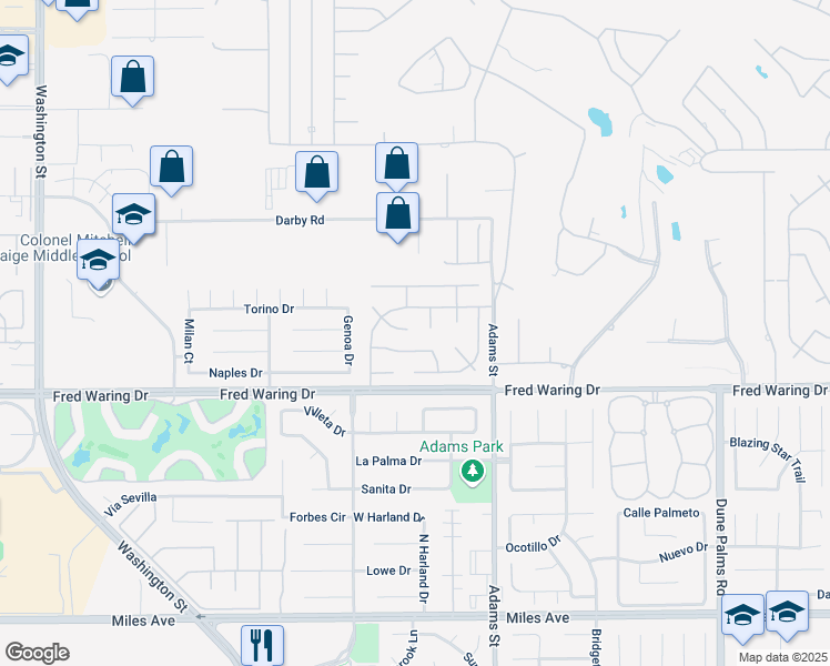 map of restaurants, bars, coffee shops, grocery stores, and more near 78905 Morning Star Way in La Quinta