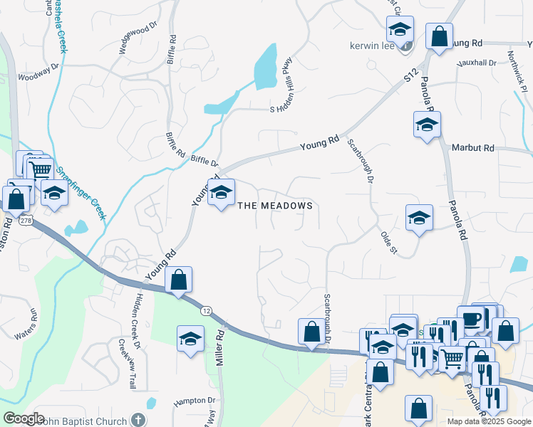 map of restaurants, bars, coffee shops, grocery stores, and more near 2020 Clearstream Overlook in Stone Mountain
