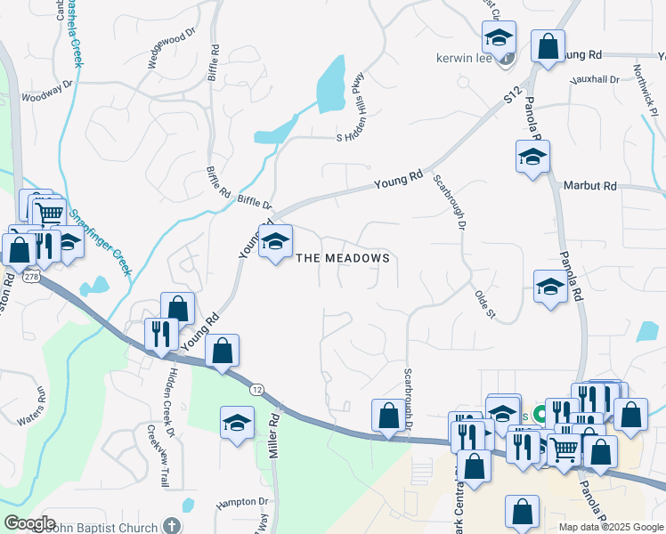 map of restaurants, bars, coffee shops, grocery stores, and more near 2020 Clearstream Overlook in Stone Mountain