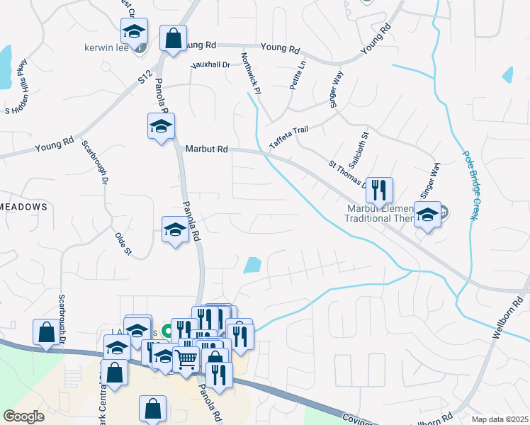 map of restaurants, bars, coffee shops, grocery stores, and more near 5537 Panola Place in Lithonia