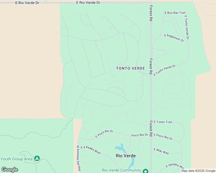map of restaurants, bars, coffee shops, grocery stores, and more near 18605 Amarado Circle in Rio Verde