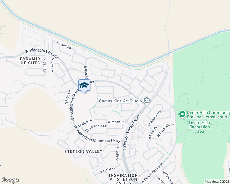 map of restaurants, bars, coffee shops, grocery stores, and more near 5511 West Desperado Way in Phoenix