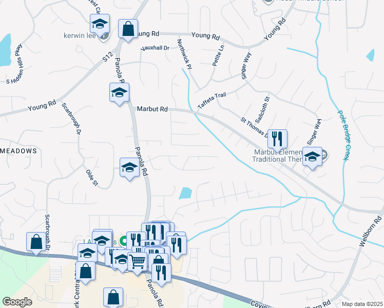 map of restaurants, bars, coffee shops, grocery stores, and more near 5531 Panola Place in Lithonia