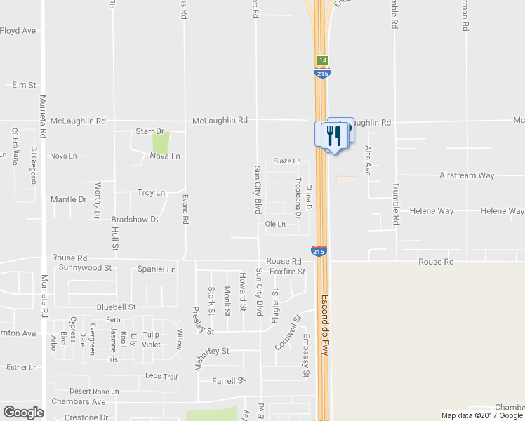 map of restaurants, bars, coffee shops, grocery stores, and more near 26833 Summer Sunshine Drive in Menifee