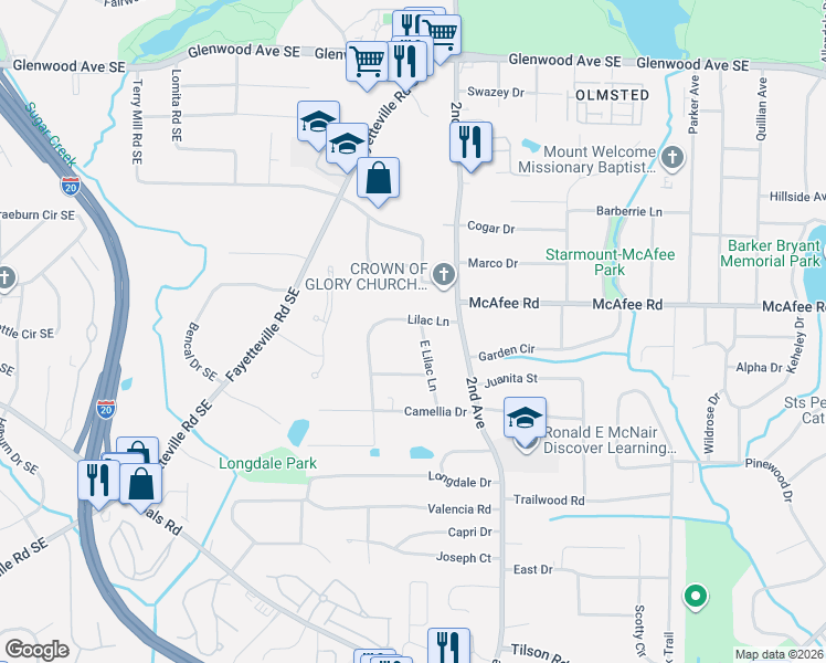 map of restaurants, bars, coffee shops, grocery stores, and more near 1908 Donna Place in Decatur