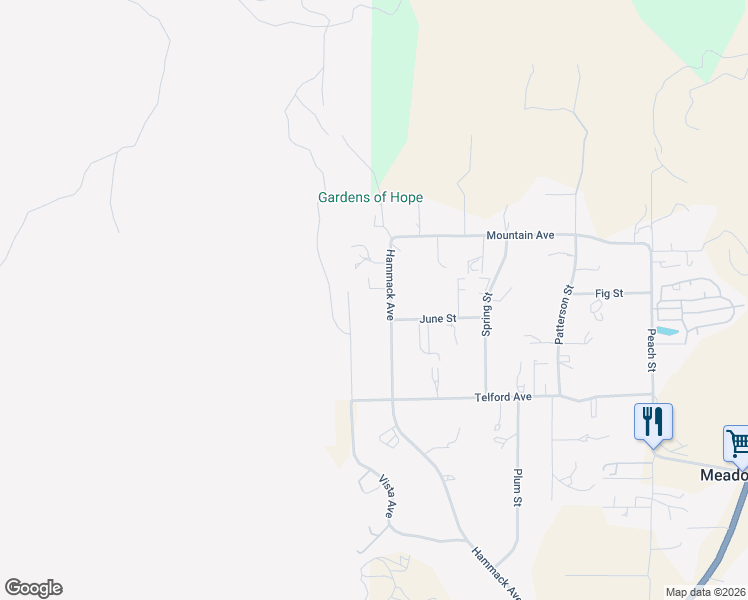 map of restaurants, bars, coffee shops, grocery stores, and more near 26743 Hammack Avenue in Perris