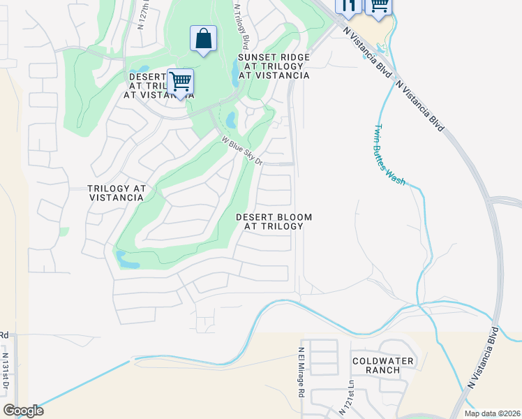 map of restaurants, bars, coffee shops, grocery stores, and more near 12471 West Pinnacle Vista Drive in Peoria