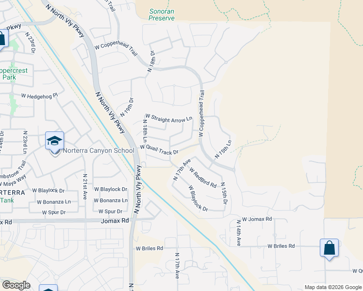 map of restaurants, bars, coffee shops, grocery stores, and more near 27230 North 16th Lane in Phoenix