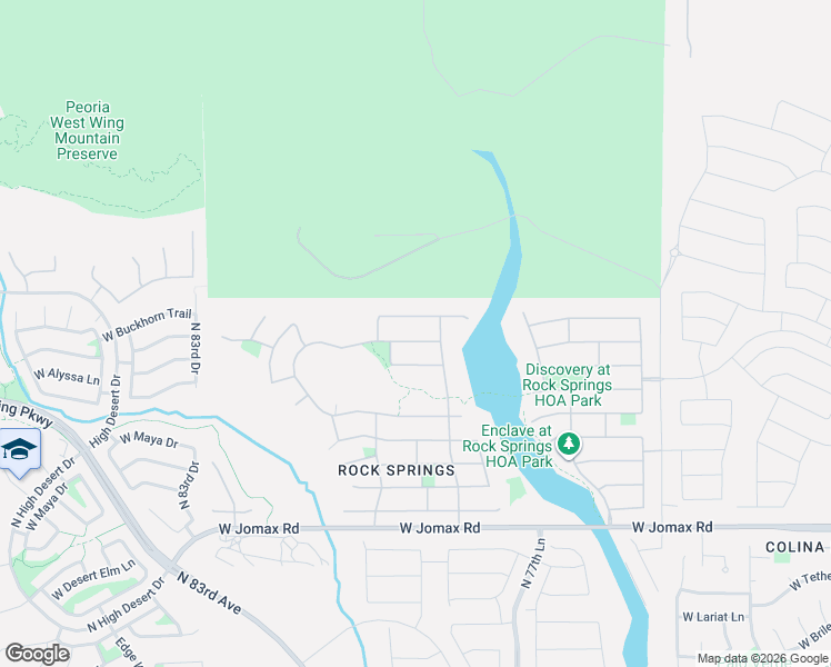 map of restaurants, bars, coffee shops, grocery stores, and more near 7932 West Fetlock Trail in Peoria